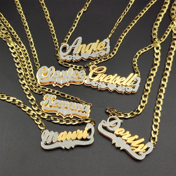 Two Tone Nameplate Necklace, Double Plated Name Necklace, Custom Name Necklace, Personalized Necklace, 3D Name Necklace, Gift for Her - Etsy Two Tone Nameplate Necklace, Double Plated Name Necklace, Custom Name Necklace, Personalized Necklace, 3D Name Necklace, Gift for Her - Etsy