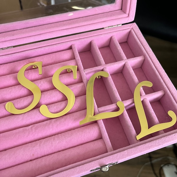 Initial Earrings Etsy