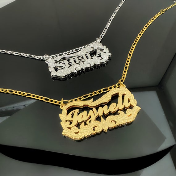 Double Plated Name Necklace Real Gold Jewelry Double Plated Name