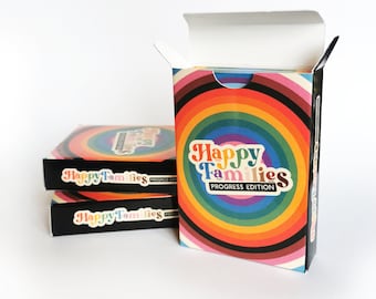 Happy Families Progress Edition Card Game - Includes POC, LGBTQ+, queer, disabled, single parent, child free, co-parented & blended families