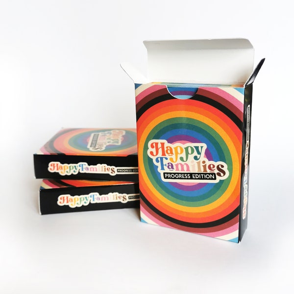 Happy Families Progress Edition Card Game - Includes POC, LGBTQ+, queer, disabled, single parent, child free, co-parented & blended families
