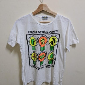 Vintage Energy Symbol shirt size M medium white