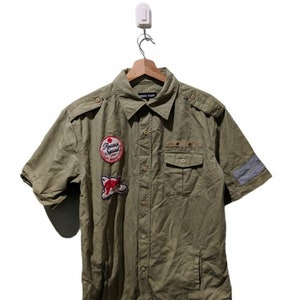 Rescue Squad Collar button shirt size XL reflective lines casual