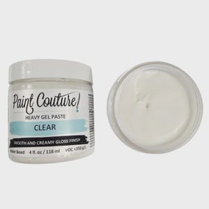Paint Couture Heavy Gel Paste Clear | Texture Paste for Furniture | Raised Stencil Paste | Dimensional Art & DIY Craft Supplies