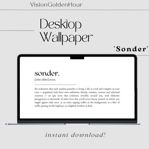 Sfondo desktop con citazione / Sfondo desktop minimalista / Sonder / Sfondo definizione estetica / Download digitale istantaneo