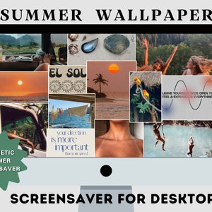 Summer Desktop Wallpaper / Moodboard estetico Pinterest / Download digitale istantaneo