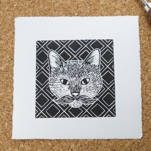 Original lino print | Gentlecat