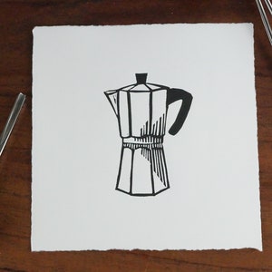 Original lino print | Espresso maker