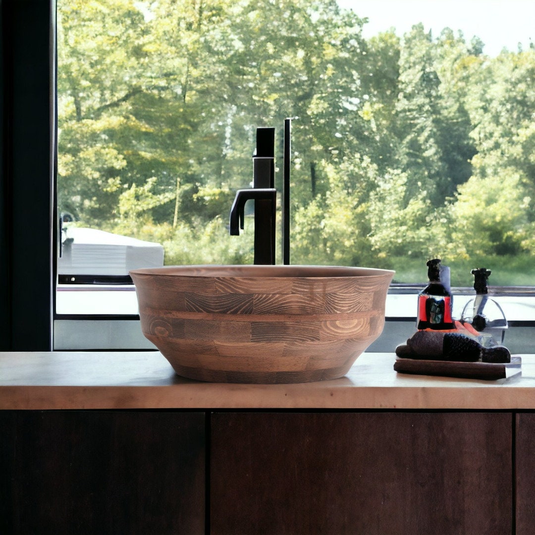Timber Vanity Rounded Bathroom Wooden Vanity Vanities Sink Round Recrangle Wood - Etsy