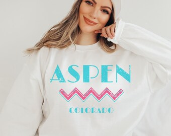 Aspen Vintage Style Unisex Sweatshirt Vintage Colorado Sweatshirt | 90s Sweatshirt | Aspen Ski Crewneck | Aspen Ski Resort | Aspen Sweater