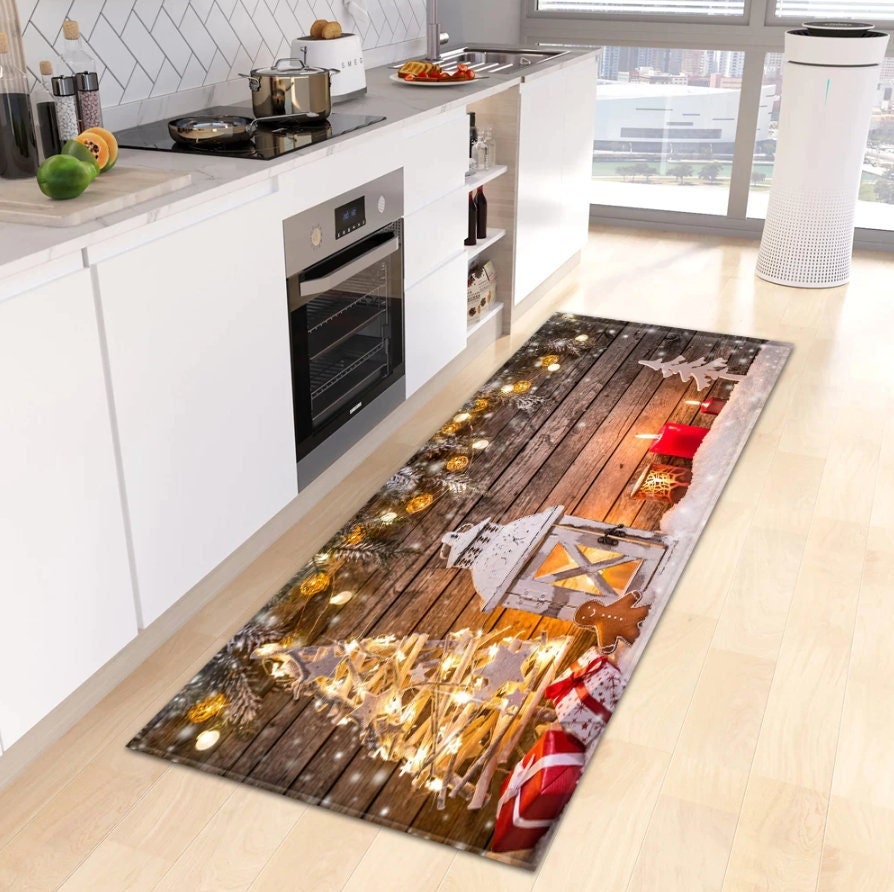 Fall Gnomes Kitchen Rug Non Slip Buffalo Plaid Kitchen Floor Mat Cushi –  Modern Rugs and Decor