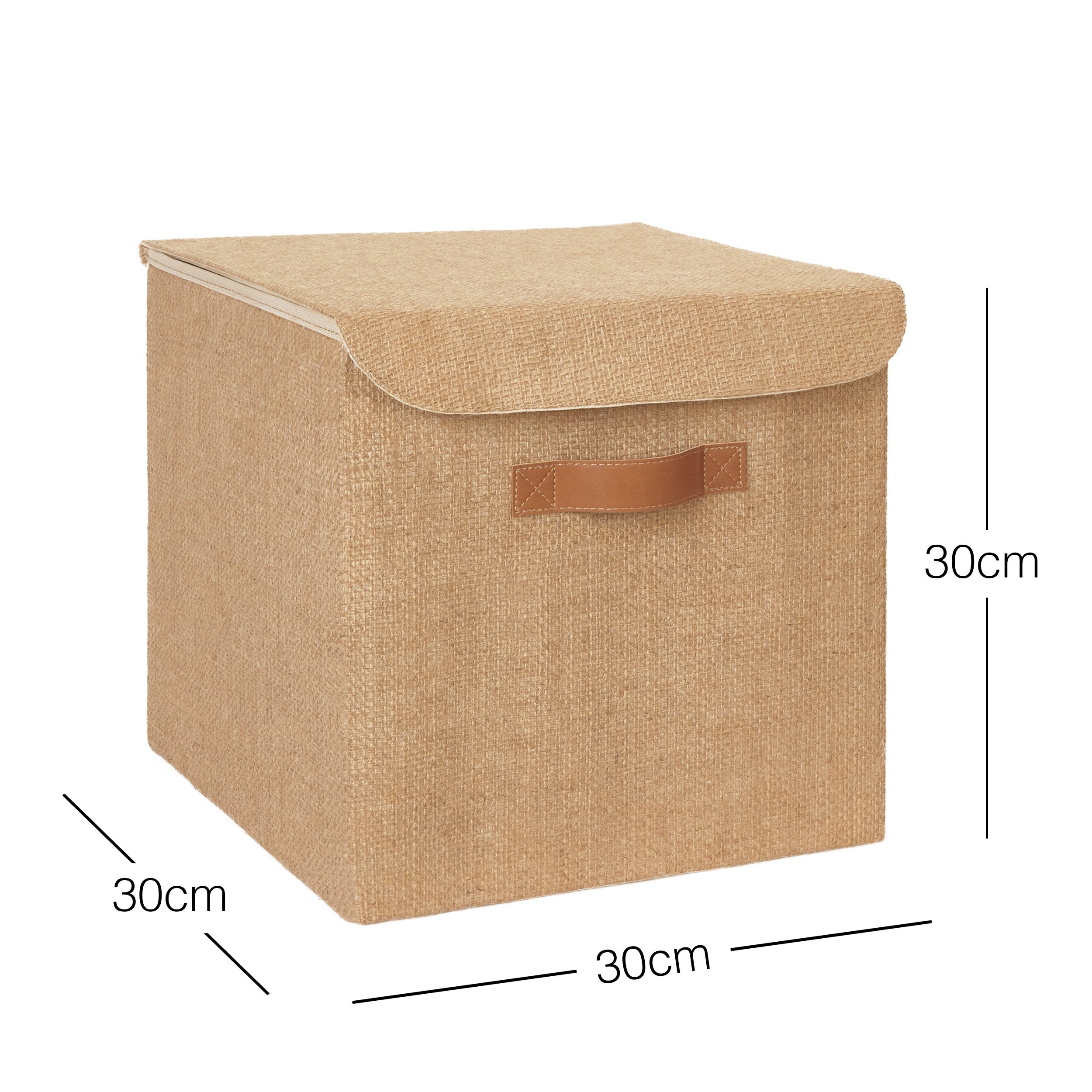 Natural Jute Storage Box With Lid Foldable Storage Cube Etsy UK