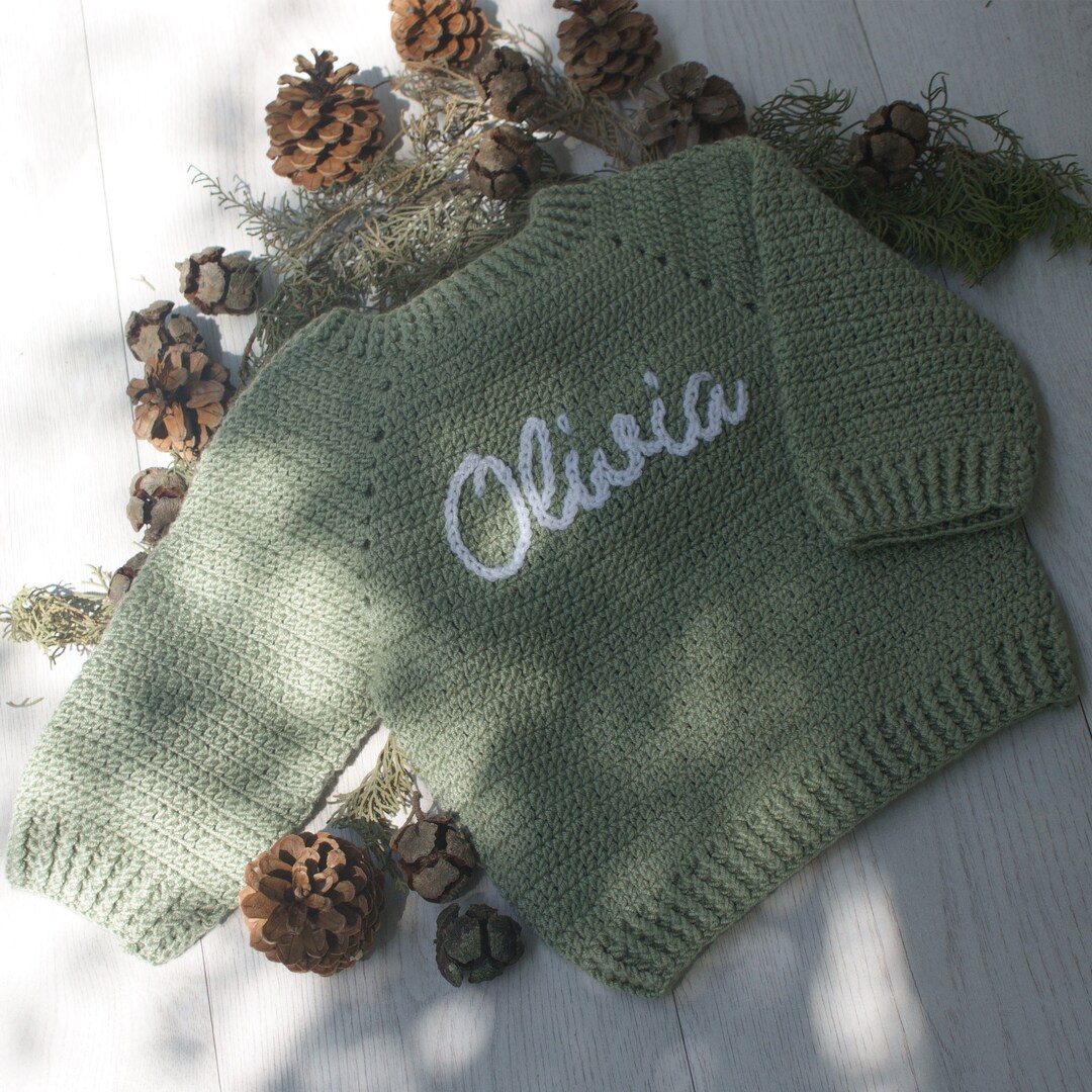 BABY NAME SWEATER Custom Name Sweater Name Announcement Sweater Hand