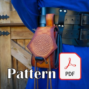 Leather Belt Pouch Pattern, Belt Pouch w/ 2" Loop