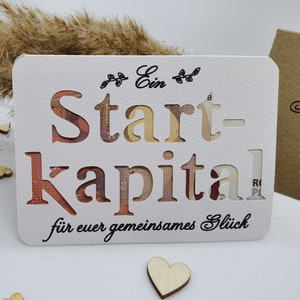 Hochzeitskarte / Geschenkkarte: Startkapital für euer gemeinsames Glück (PERSONALISIERBARES Geldgeschenk)