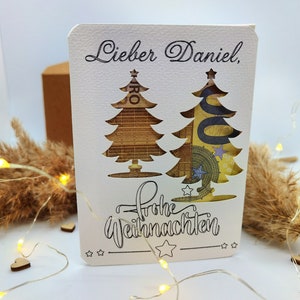 Weihnachtskarte mit Geldfach als Geschenk (personalisierbare Weihnachts-Karte zum Verschenken)
