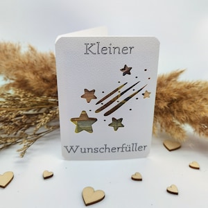 Geldgeschenk-Karte "Wunscherfüller" (personalisierbares Geldgeschenk für Weihnachten, Geburtstag, Jubiläum) inkl. Craftpapier-Kuvert