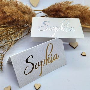 Platzkarten für die Hochzeit (personalisierbare Tischkarten Namensschilder für Geburtstag, Silvester, Weihnachten, Firmenfeier, JGA)
