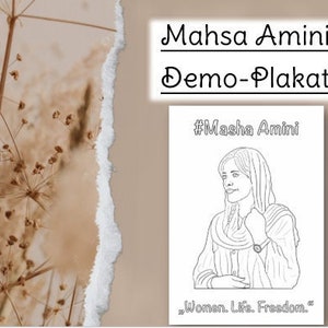 Mahsa Amini clipart protesten in Iran (om te ontwerpen of als demoposter) GELIJKHEID en VROUWENRECHTEN