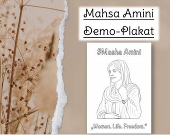 Mahsa Amini Clipart- Proteste in Iran (zum Gestalten oder als Demo-Plakat) GLEICHBERECHTIGUNG und FRAUENRECHTE