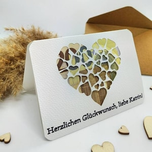 Hochzeitskarte/Glückwunschkarte zur Hochzeit/ zum Geburtstag (personalisierbar mit Namen oder "Brautpaar" , Geldgeschenk-Karte)