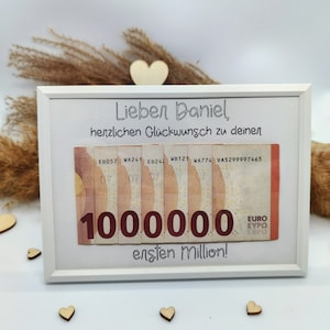 Geldgeschenk: Meine erste Million (mit Bilderrahmen, personalisierbar)