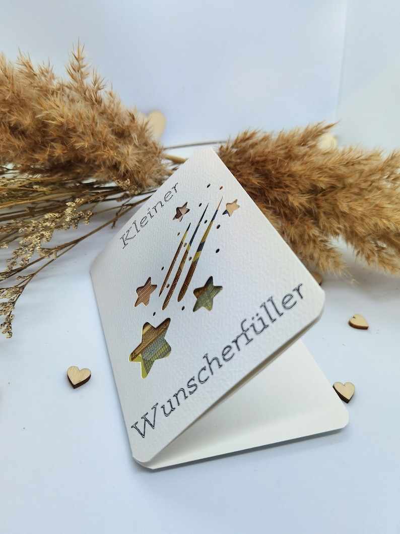 Geldgeschenk-Karte Wunscherfüller personalisierbares Geldgeschenk für Weihnachten, Geburtstag, Jubiläum inkl. Craftpapier-Kuvert Bild 3