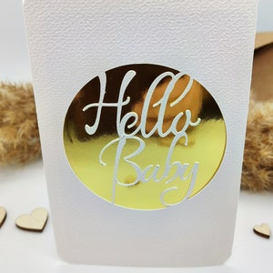 Hello Baby / Babyparty / Baby Shower - Geldgeschenk-Karte zur Geburt / Bekanntgabe Schwangerschaft