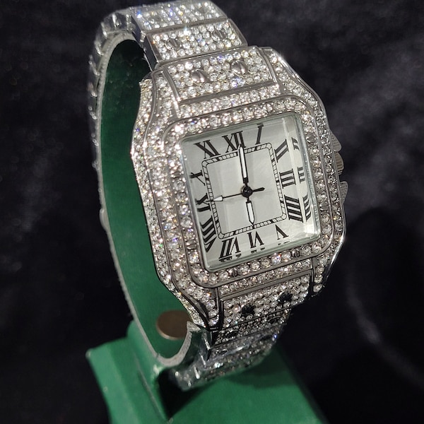 Iced Out Hiphop Square Luxury Diamond Men's Watch