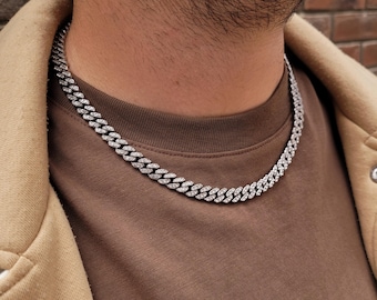 8mm Iced Out Miami Cuban Link Hiphop Chain and Bracelet