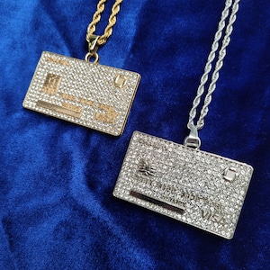 Iced Out Premium Diamant Kreditkarte Anhänger Halskette