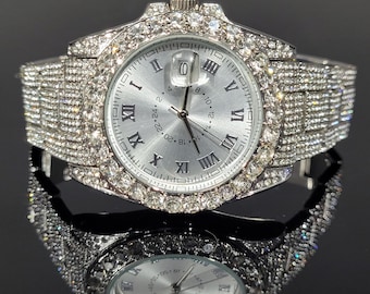 Iced Out Watch: Micro Paved Cubic Zirconia Hiphop Bling