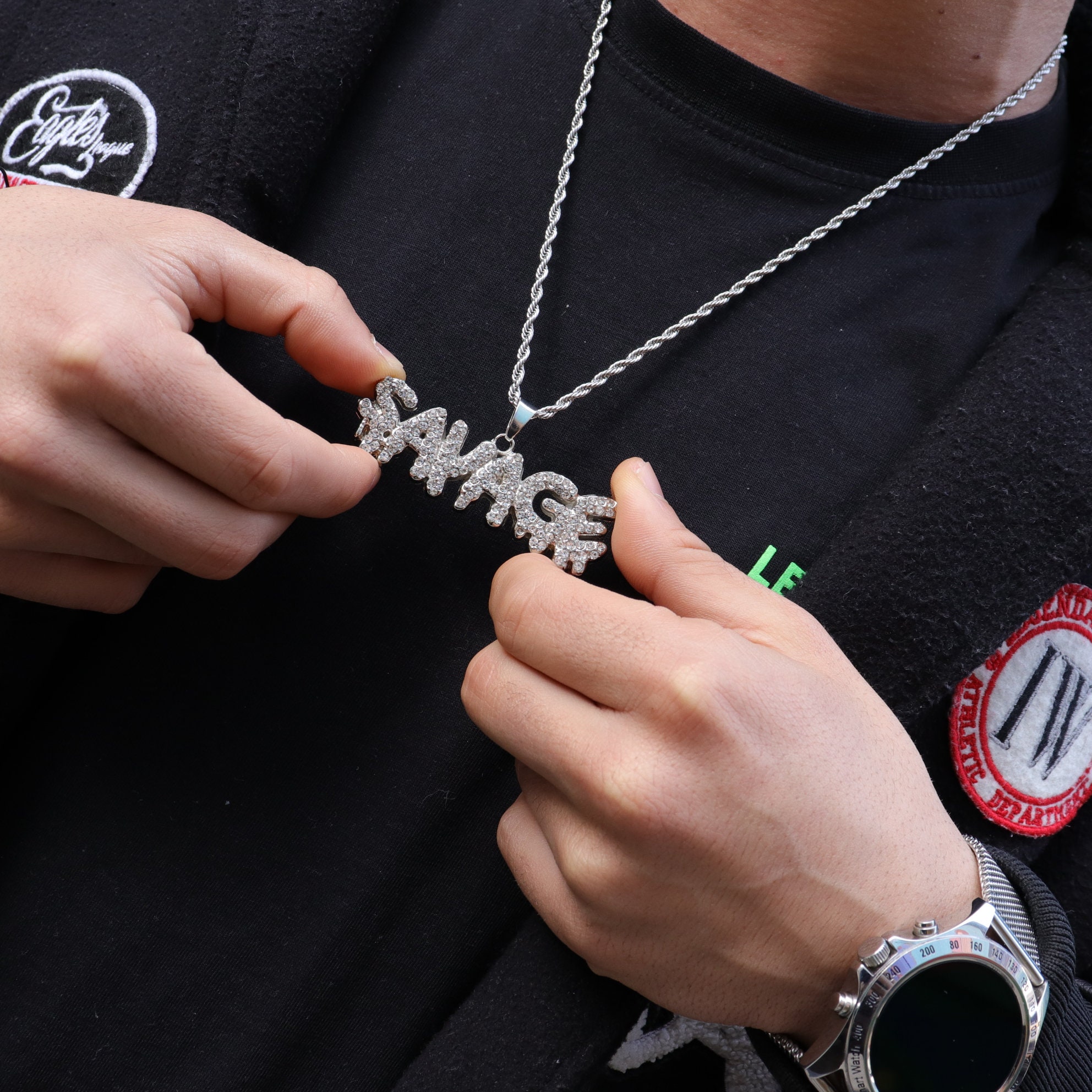 Iced out savage pendant best sale