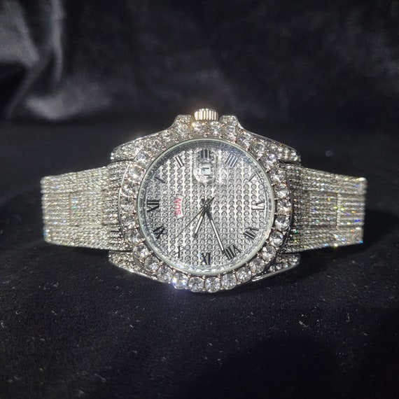VVS Simulated Iced Out Shine CZ Quality Luxury Diamond Hiphop Bling Watch -  Etsy