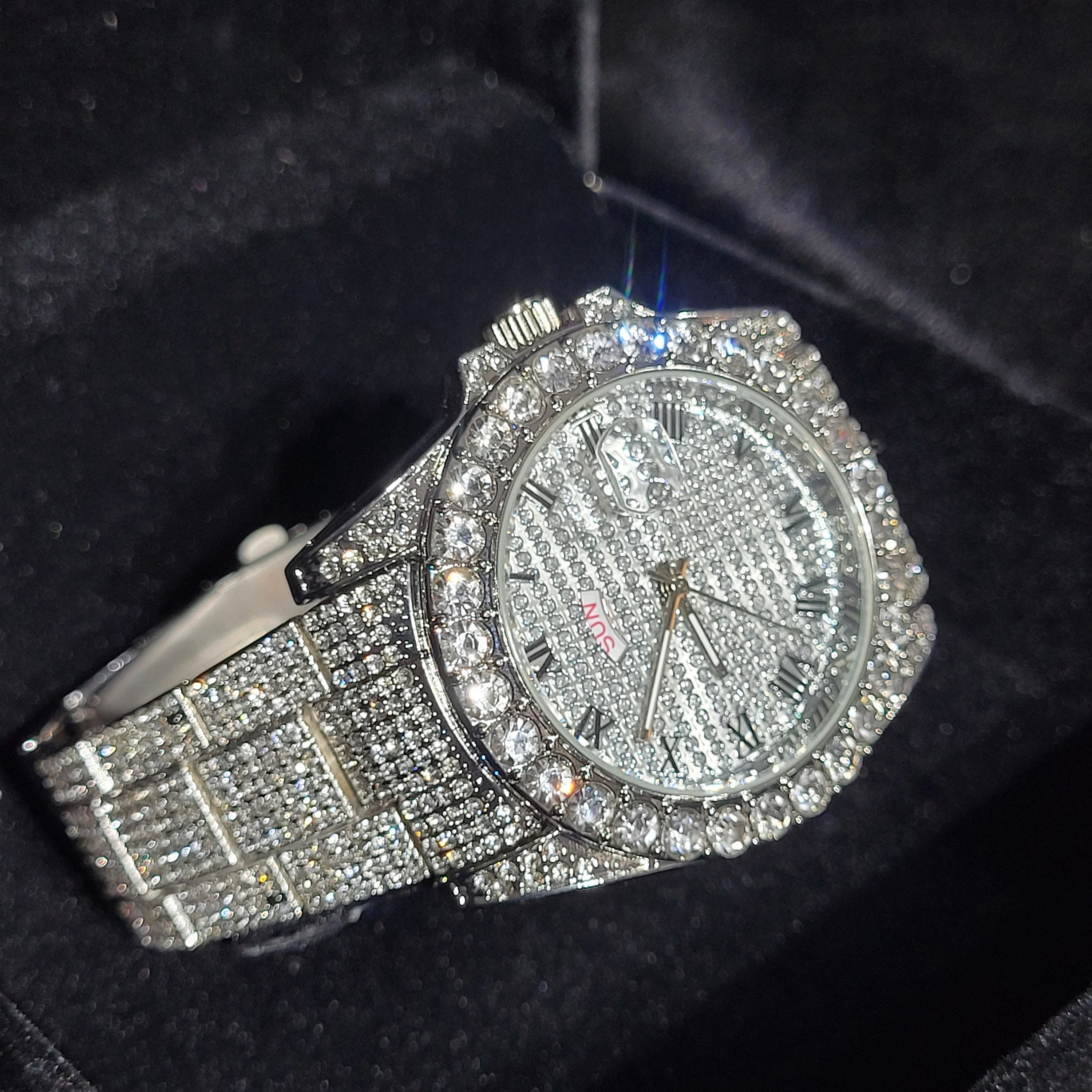 VVS Simulated Iced Out Shine CZ Quality Luxury Diamond Hiphop Bling Watch -  Etsy