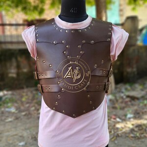 Medieval Leather Chest Armor, LARP Costume Warrior Vest, Handmade Heavy Duty Unisex