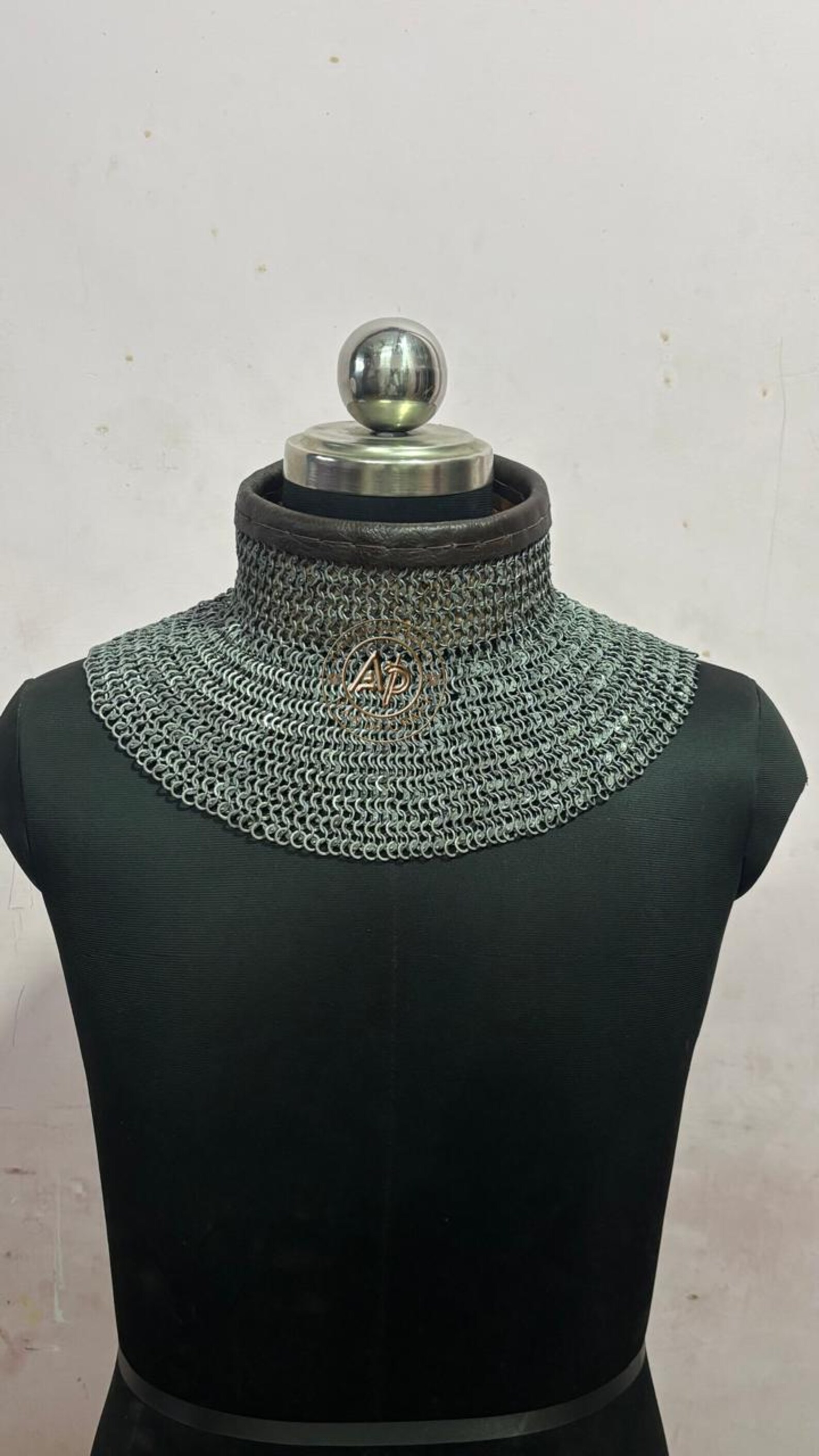 Medieval Chainmail Collar | 6 Mm 18 Gauge Flat Ring Riveted Gorget ...