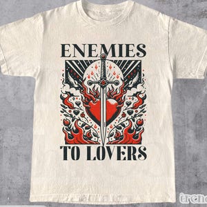 Enemies To Lovers Shirt, Romantasy Retro Graphic Tee, Hot Girls Read Books, Book Lover Gift, Spicy Booktok Top, In My Bookish Era Smut Tee