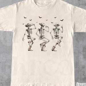 Western Halloween Cowboy Skeletons Dance T-Shirt, Fun Spooky Party Outfit, Unique Halloween Costume Gift, Graphic Tee, Halloween, Western