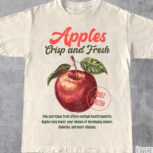 Maglietta grafica commerciale Retro Apples, maglietta vintage Apple, maglietta unisex in cotone, maglietta stile y2k, regalo fantastico per lui e per lei