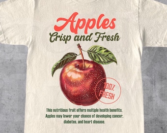 Retro Apples Commercial Graphic Shirt, Vintage Apple T-Shirt, Unisex Cotton Tee, y2k Style T Shirt, Cool Gift For Him & Her