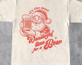 Retro Santa Claus Shirt, Funny Christmas Shirt, Santa Claus, Graphic Tee, Xmas Shirt, Christmas Beer Shirt, Santa Shirt, Alcohol Xmas Tee