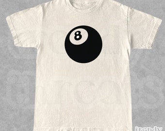 Vintage 8 Ball 90s Graphic T-Shirt | Retro Pool Design Shirt | Billard Y2k Tee | Cool 80s Billard Gift