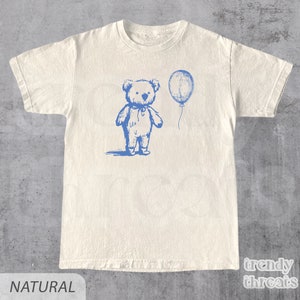 Bear With Balloon Vintage T Shirt • Retro 90s Bear Shirt • Teddy Bear Retro Tee • Funny Unisex Bear Graphic T Shirt • Cute Y2k Gift