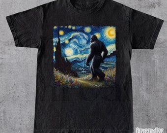 Bigfoot Sasquatch Yeti Walking In The Forest Vintage T-Shirt, Retro 90s Yeti T Shirt, Unisex Funny Y2k Graphic Shirt, Bigfoot Shirt