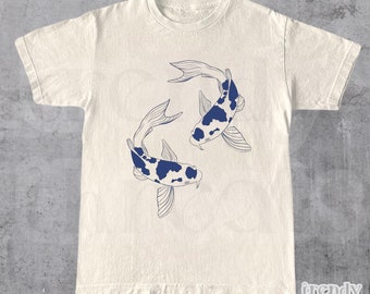 Camiseta vintage de koi, camiseta retro de los 90 con tatuaje de koi, camiseta japonesa, regalo para amantes de los koi, koi, camiseta de pez