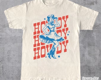 Howdy T-Shirt, Southern Western Girl Country Rodeo Shirt, Retro Cowgirl Graphic Tee, Country Disco Shirt, Western Girl Shirt Gift