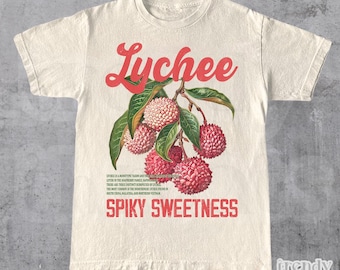 Lychee Commercial Graphic Shirt, Vintage 90s Fruit Lover Shirt, Lychee Label Commercial Tee, Cute Unisex Adult Graphic T Shirt, Cool Gift