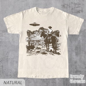 Ufo Western Shirt, Retro T-Shirt, Vintage Cowboy TShirt, Rodeo T Shirt, Wild West Shirt, Western Oversized Tee, Unisex