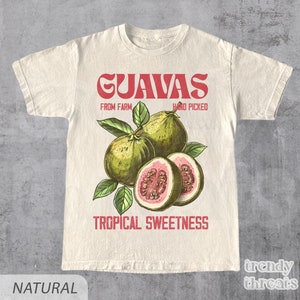 Guavas Retro Commercial Graphic Shirt, Vintages Guavas Label T-Shirt, Exotic Fruit Lover Tee, Cute Unisex Adult Graphic T Shirt, Cool Gift